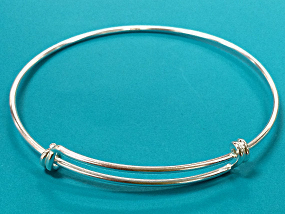 Expandable  925 Solid Sterling Silver Bangle Bracelet, 8 - 9.5 Inch, Choose Quantity - BBNGA01 - BeadPrism