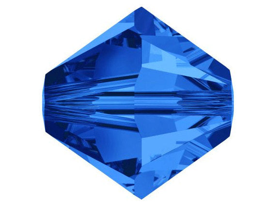 100 pcs 3mm Swarovski Sapphire -Sep  Bicone Beads - Birthstone Crystal Beads Wholesale - 5328-3SAPH - BeadPrism