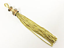 Load image into Gallery viewer, Gold Tassel Pendant with Real Labradorite Gemstones 6 Inch, Choose Quantity - HP107LB - BeadPrism