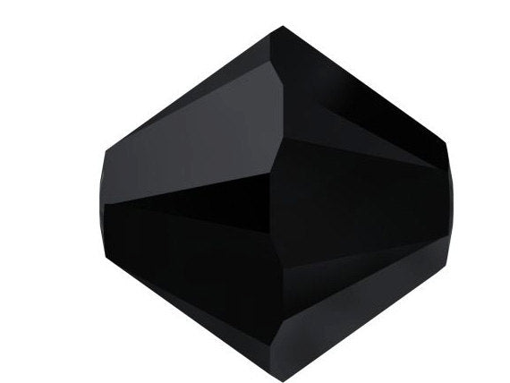 100 pcs 3mm Swarovski Jet Bicone Beads - Crystal Beads Wholesale - 5328-3JET - BeadPrism