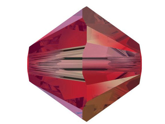 100 pcs 3mm Swarovski Light Siam AB 2X Bicone Beads - Crystal Beads Wholesale - 5328-3LSIAab2X - BeadPrism