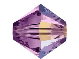 100 pcs 3mm Swarovski Light Amethyst AB Bicone Beads - Crystal Beads Wholesale - 5328-3LAMEab - BeadPrism