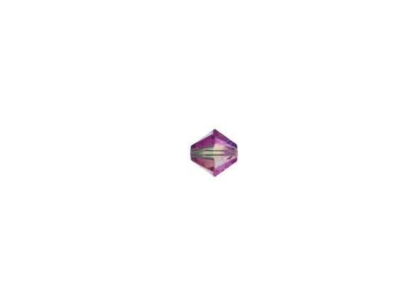 100 pcs 3mm Swarovski  Fuchsia AB 2X Bicone Beads - Crystal Beads Wholesale - 5328-3FUCHab2X - BeadPrism