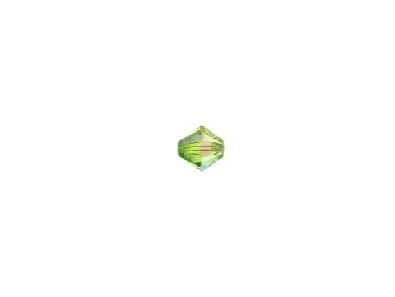 100 pcs 3mm Swarovski  Peridot AB 2X Bicone Beads - Crystal Beads Wholesale - 5328-3PERIab2X - BeadPrism