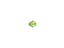 100 pcs 3mm Swarovski  Peridot AB 2X Bicone Beads - Crystal Beads Wholesale - 5328-3PERIab2X - BeadPrism