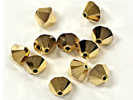 100 pcs 3mm Swarovski Aurum 2X Bicone Beads - Crystal Beads Wholesale - 5328-3AU2X - BeadPrism