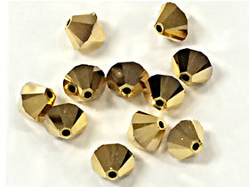100 pcs 4mm Swarovski Aurum 2X Bicone Beads - Crystal Beads Wholesale - 5328-4AU2X - BeadPrism