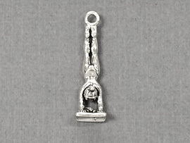 Gymnast Girl Sterling Silver Charm/Pendant, 1 Inch Tall - SP258 - BeadPrism