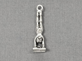 Gymnast Girl Sterling Silver Charm/Pendant, 1 Inch Tall - SP258 - BeadPrism