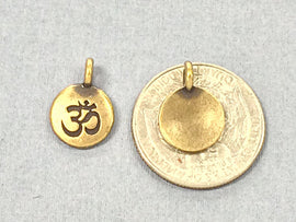 Om Charm 17x12mm Oxidized Brass Finish TierraCast Charms - P2404BO - BeadPrism