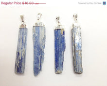 Load image into Gallery viewer, 3 Pcs Day Blue Kyanite Pendant with Silver Plated Cap - DP5Kyanite 3 - BeadPrism