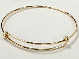 Adjustable Bangle Bracelet, 8 - 9.5 Inch,  14K Gold-Filled  BBNGA02 - BeadPrism