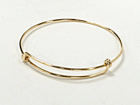 14K Gold Filled Bangle Bracelet, Adjustable 8 - 9.5 Inch - BBNGA02 - BeadPrism