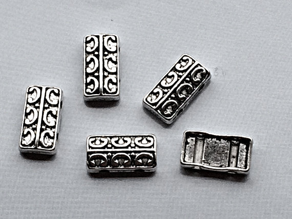 25 pc Pewter 2 Hole Spacer Antique Silver BULK Wholesale - PBF216 - BeadPrism