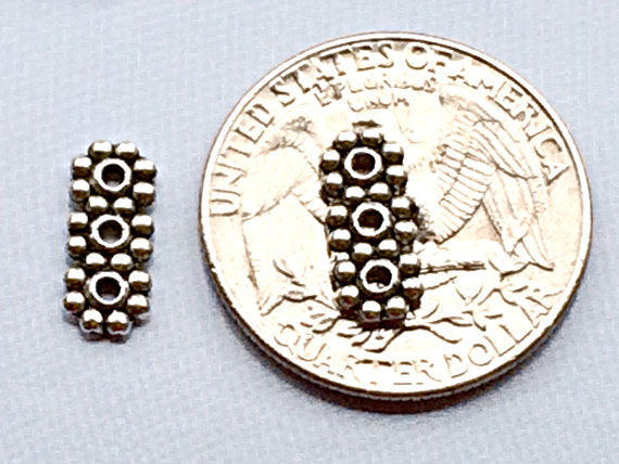 100 pc Pewter 3 Hole Daisy Spacer Antique Silver BULK Wholesale - PBF217 - BeadPrism
