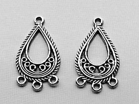 20 pc  Chandelier Earring Part 27 mm Pewter Antique Silver BULK Wholesale - PBF221 - BeadPrism