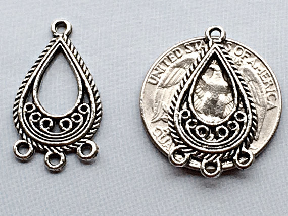 20 pc  Chandelier Earring Part 27 mm Pewter Antique Silver BULK Wholesale - PBF221 - BeadPrism