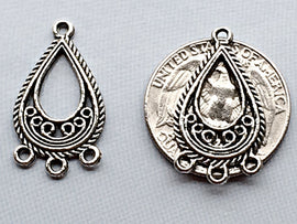 20 pc  Chandelier Earring Part 27 mm Pewter Antique Silver BULK Wholesale - PBF221 - BeadPrism