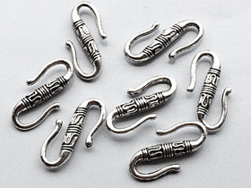 10 pc S Hook Clasps 22.5mm, silver s hook clasps,  Antique Silver BULK Wholesale - PBF096 - BeadPrism