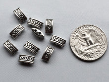 Load image into Gallery viewer, 24 pc 2 Hole Spacer Bead 10mm Pewter Antique Silver BULK Wholesale - PBF098 - BeadPrism