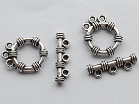 10 Sets 3 Strand Toggle Clasps, Antique Silver Pewter, Toggle clasps, BULK Wholesale - PBF100 - BeadPrism