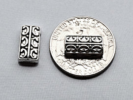 25 pc Pewter 2 Hole Spacer Antique Silver BULK Wholesale - PBF216 - BeadPrism