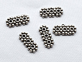 100 pc Pewter 3 Hole Daisy Spacer Antique Silver BULK Wholesale - PBF217 - BeadPrism