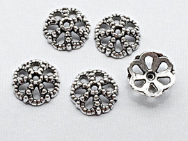 50 pc Bead Cap Pewter 12 mm Antique Silver BULK Wholesale - PBF211 - BeadPrism