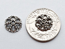 50 pc Bead Cap Pewter 12 mm Antique Silver BULK Wholesale - PBF211 - BeadPrism