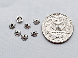 100 pc 5mm Bead Cap Antique Silver, 5mm Bali Style bead Cap BULK Wholesale - PBF213 - BeadPrism