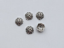 Load image into Gallery viewer, 50 pc Square Bead Cap Pewter 9 mm Antique Silver, 1.2mm Hole BULK Wholesale - PBF206 - BeadPrism