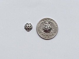 50 pc Square Bead Cap Pewter 9 mm Antique Silver, 1.2mm Hole BULK Wholesale - PBF206 - BeadPrism