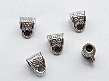 Load image into Gallery viewer, 40 pc Bail 6 mm Antique Silver  2.5mm Hole, Large Hole Silver Bail 6mm, BULK Wholesale - PBF187 - BeadPrism
