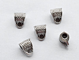 40 pc Bail 6 mm Antique Silver  2.5mm Hole, Large Hole Silver Bail 6mm, BULK Wholesale - PBF187 - BeadPrism