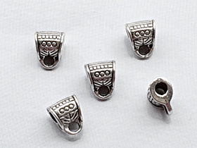 40 pc Bail 6 mm Antique Silver  2.5mm Hole, Large Hole Silver Bail 6mm, BULK Wholesale - PBF187 - BeadPrism