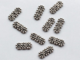 24 pc 3 Hole Diasy Spacer Pewter Antique Silver BULK Wholesale - PBF097 - BeadPrism