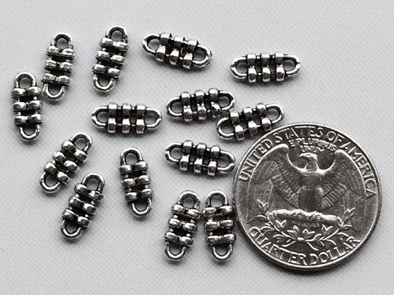 25 pc Pewter Links 11.5mm Antique Silver BULK Wholesale - PBF099-25 - BeadPrism