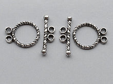 Load image into Gallery viewer, 10 sets  2 Strand Toggle  Clasps, Antique Silver Tone Pewter, Wholesale - PBF101 - BeadPrism