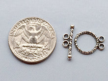 Load image into Gallery viewer, 10 sets  2 Strand Toggle  Clasps, Antique Silver Tone Pewter, Wholesale - PBF101 - BeadPrism
