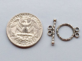 10 sets  2 Strand Toggle  Clasps, Antique Silver Tone Pewter, Wholesale - PBF101 - BeadPrism