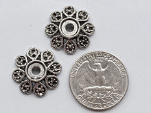 Load image into Gallery viewer, 10 pc Tibetan 21mm Large Bead Cap Antique Silver Tone Pewterfor - PBF078 - BeadPrism