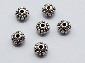 40 pc Spacer Bead Pewter 7mm Antique Silver BULK Wholesale - PBF083 - BeadPrism