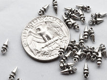 Load image into Gallery viewer, 100 pc Top Drilled Bead Pewter 8mm Antique Silver BULK Wholesale - PBF068 - BeadPrism