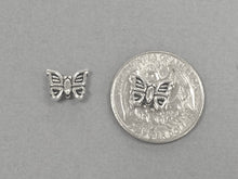 Load image into Gallery viewer, 40 Pc Butterfly Beads Pewter 9x11 mm Antique Silver BULK Wholesale - PBF250 - BeadPrism