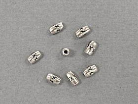 100 Pc 5mm Bali Style Tube Beads 5x3 mm Antique Silver Tone Pewter beads, Wholesale - PBF247 - BeadPrism