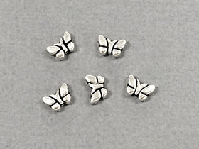 75 Pc Butterfly Beads Pewter 5 mm Antique Silver BULK Wholesale - PBF245 - BeadPrism