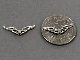 50 Pc Small Wing Beads Pewter 22 mm Antique Silver BULK Wholesale - PBF239 - BeadPrism