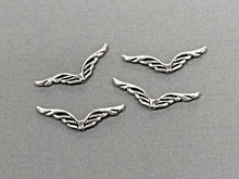 Load image into Gallery viewer, 20 Pc Large Wing Beads Pewter 40 mm Antique Silver, silver wing beads, angel wings,  - PBF238 - BeadPrism