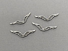 20 Pc Large Wing Beads Pewter 40 mm Antique Silver, silver wing beads, angel wings,  - PBF238 - BeadPrism