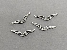 20 Pc Large Wing Beads Pewter 40 mm Antique Silver, silver wing beads, angel wings,  - PBF238 - BeadPrism